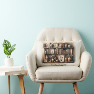 Coussin Rectangle Lectures et fleurs d'antiquités