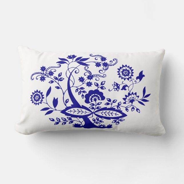 Coussin Rectangle L'élément bleu de style d'oignon personnalisent (Recto)