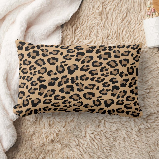 Coussin Rectangle Leopard Spots Tan Poster de animal Brown Motif (Couverture)