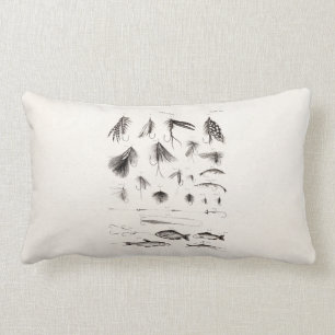 Coussin Rectangle Les 1800s vintages pêchant des mouches de pêche 