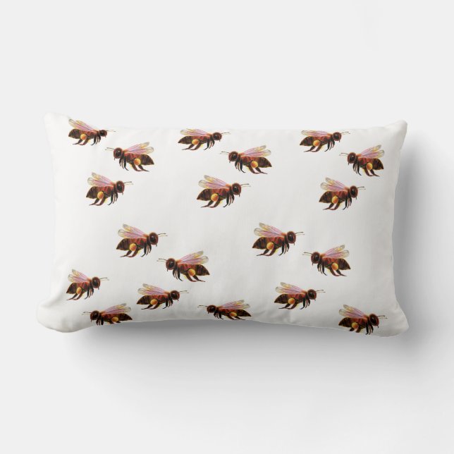 Coussin Rectangle Les abeilles du miel volent (Recto)