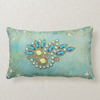 COUSSIN RECTANGLE LES BIJOUX D'INESSA : RÊVE DE VERT BLEU