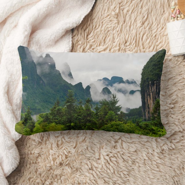 Coussin Rectangle Les collines du Limestone | Yangshuo, Guangxi, Chi (Couverture)