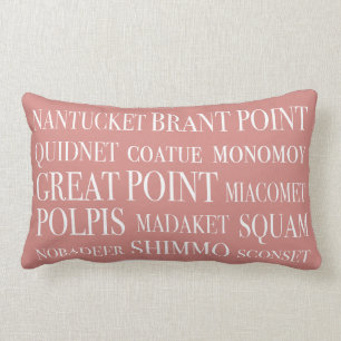 Coussin Rectangle Les endroits de Nantucket se sont fanés beige et