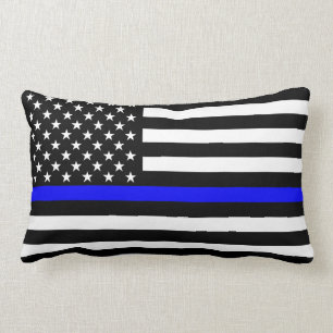 Coussin Rectangle Les Etats-Unis marquent le décor mince noir et