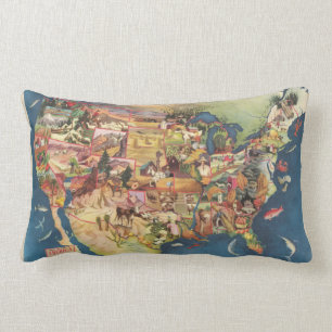 Coussin Rectangle Les Etats-Unis tracent - l'agriculture et