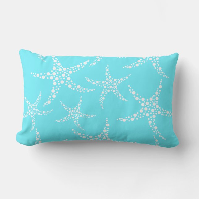 Coussin Rectangle Les étoiles de mer modèlent dans la turquoise et (Recto)