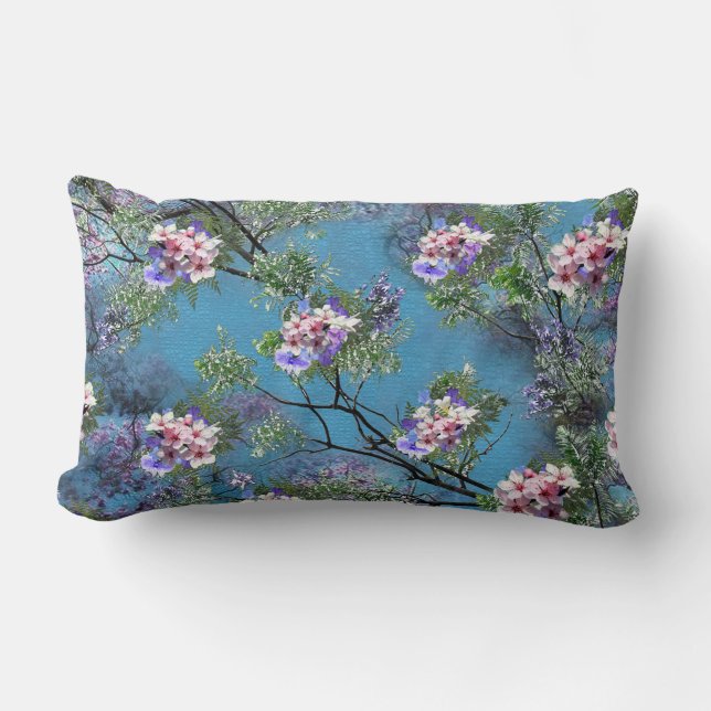 Coussin Rectangle Les fleurs du printemps de Jacaranda répètent les  (Recto)