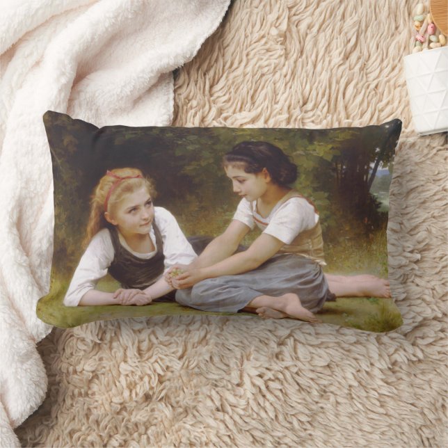 Coussin Rectangle Les Noisettes : Jeunes Filles ramassant des noiset (Couverture)