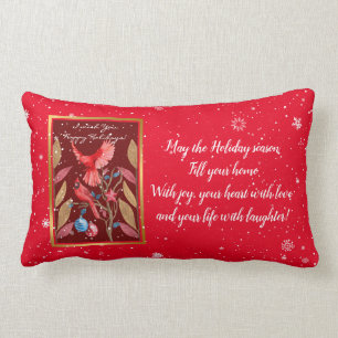 Coussin Rectangle Les oiseaux cardinaux sur la Personnaliser des arb