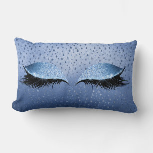 Coussin Rectangle Les parties scintillantes métalliques bleues