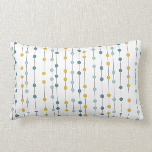 Coussin Rectangle Les points sur des lignes - turquoise et