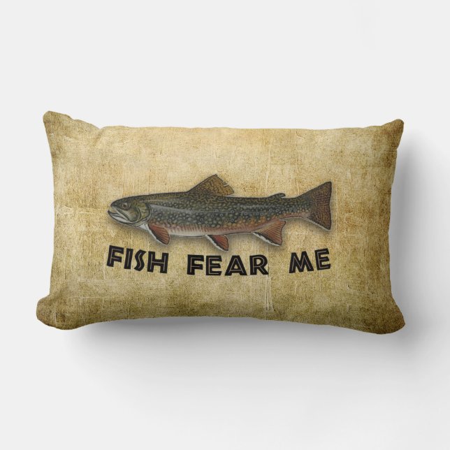 Coussin Rectangle Les poissons drôles de pêcheur me craignent (Recto)