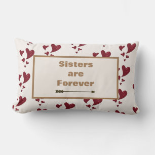 Coussin Rectangle Les soeurs sont Forever Gold Arrow peint Coeurs ro