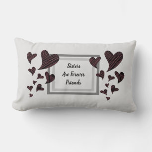 Coussin Rectangle Les soeurs sont pour toujours meilleur ami Red Hea