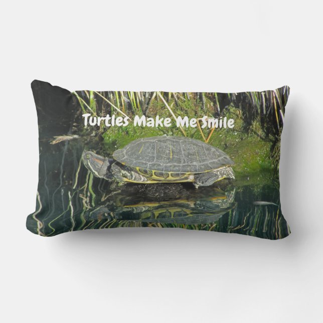 Coussin Rectangle Les tortues me font sourire Réflexion de l'eau Lac (Recto)