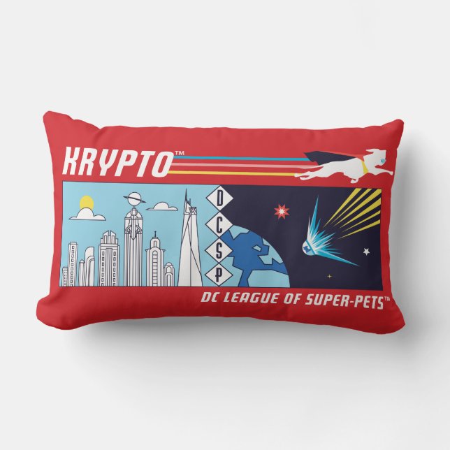 Coussin Rectangle L'espace extra-atmosphérique de Krypto vers la mét (Recto)