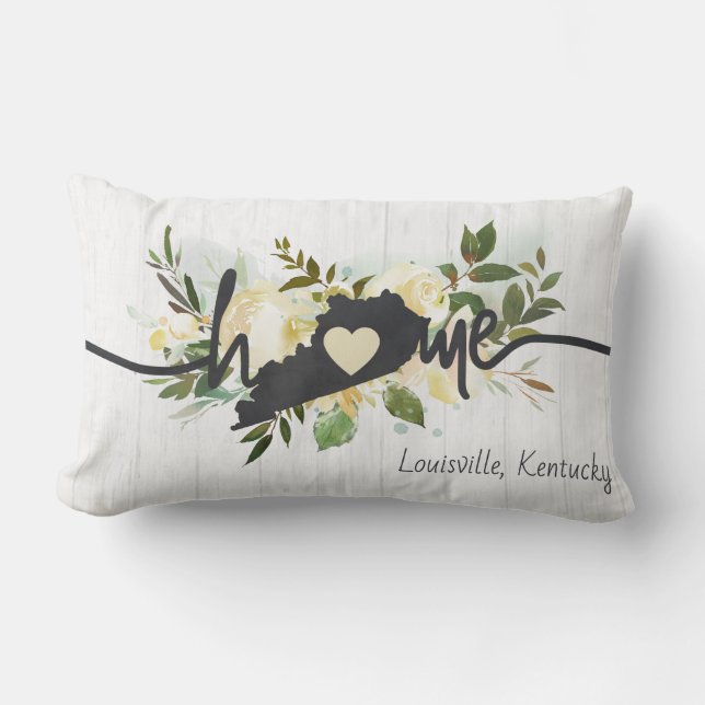 Coussin Rectangle L'État du Kentucky Personnalisé votre ville natale (Recto)