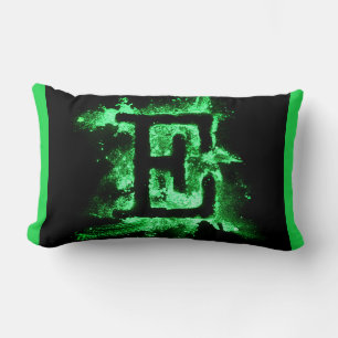 COUSSIN RECTANGLE LETTRE E MAJUSCULE VERTE