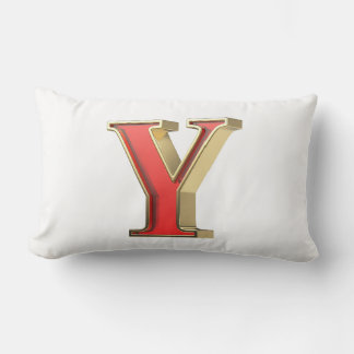 Coussin Rectangle Lettre en verre rouge Y