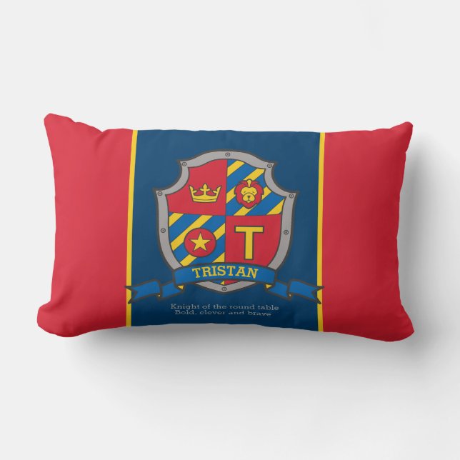 Coussin Rectangle Lettre T Tristen nom personnalisé signifiant bois  (Recto)