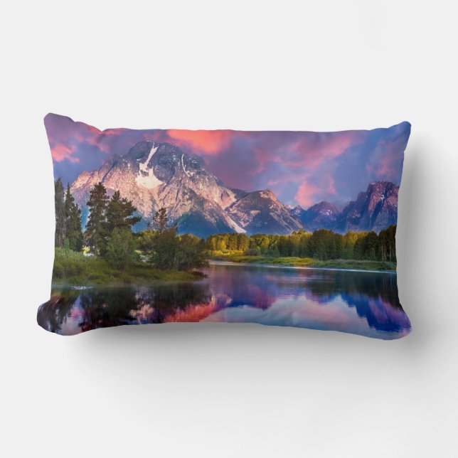 Coussin Rectangle Lever du soleil à Oxbow Bend (Recto)