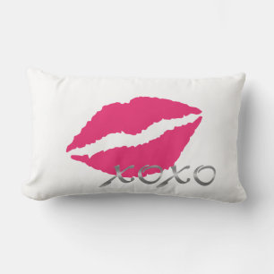Coussin Rectangle Lèvres et XOXO en argent