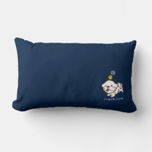 Coussin Rectangle Lhasa apso bubu et petit poulet guagua