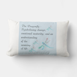 Coussin Rectangle libellule   Inspiration bleue et blanche