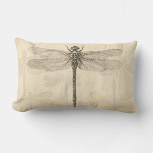 Coussin Rectangle Libellule Vintage Antique Classique Nature