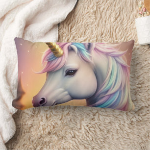 Coussin Rectangle Licorne Arc-en-Ciel Magique Personnalisée
