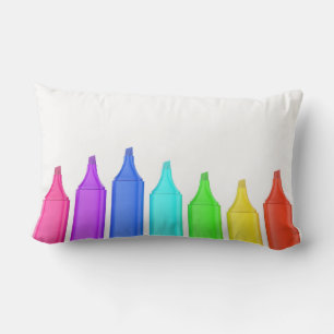Coussin Rectangle Ligne de sept marqueurs dans des couleurs différen