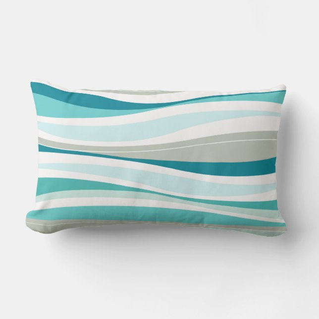 Coussin Rectangle Lignes sinueuses concepteur d'aqua (Recto)
