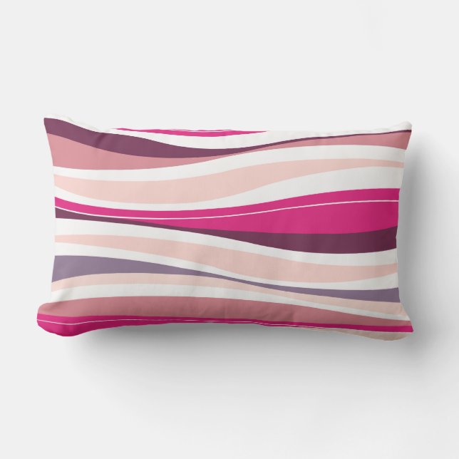 Coussin Rectangle Lignes sinueuses concepteur de fuschia (Recto)