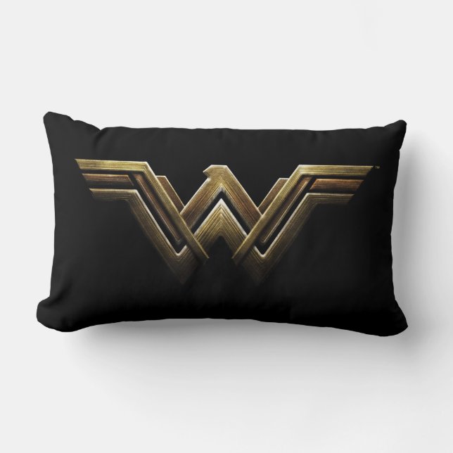 Coussin Rectangle Ligue de Justice | Symbole métallurgique Wonder Wo (Recto)