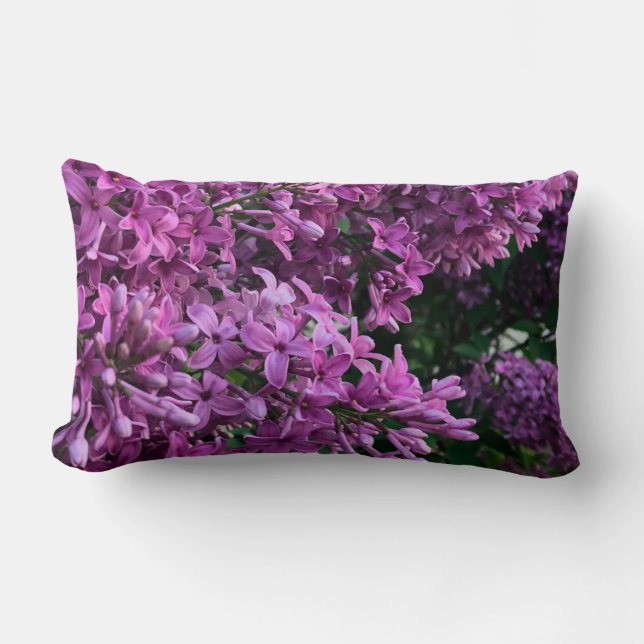 Coussin Rectangle lilas rose violet | photo florale rose romantique (Recto)