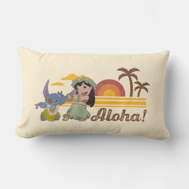 Coussin Rectangle Lilo et Stitch | Aloha (Recto)