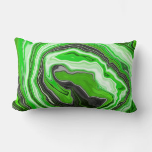 Coussin Rectangle Lime vert et marbre noir comme des flûtes Fluid Ar