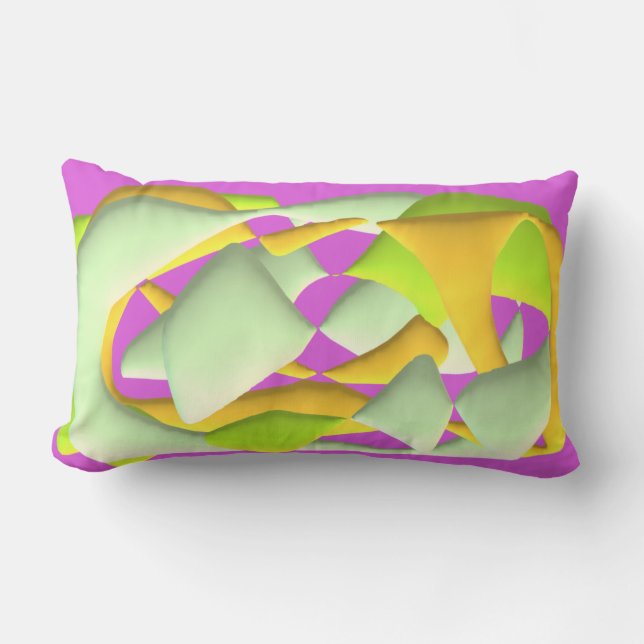 Coussin Rectangle Lime Vert et violet clair motifs Light Swi (Recto)