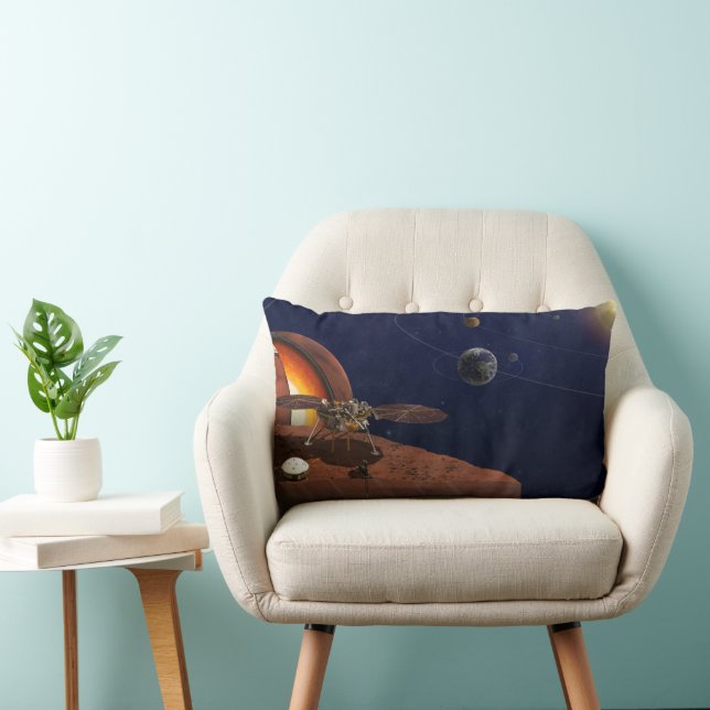 Coussin Rectangle L'interprétation de l'artiste de la Lander de visi (Chaise)