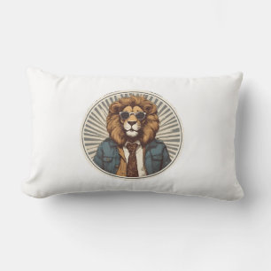 Coussin Rectangle Lion avec lunettes de soleil