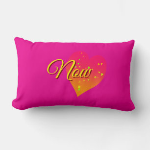Coussin Rectangle Logo Cœur Rose Chaud Maintenant