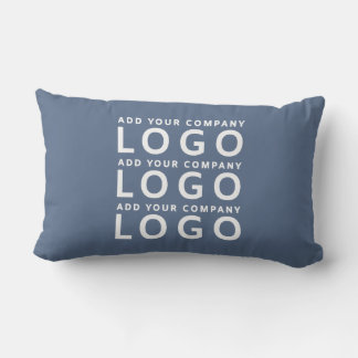 Coussin Rectangle Logo d'entreprise bleu ardoise personnalisé pour l