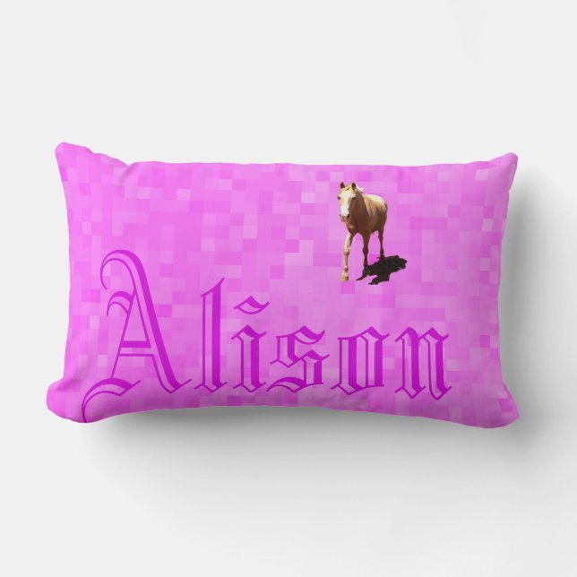 Coussin Rectangle Logo du nom d'Alice, (Recto)
