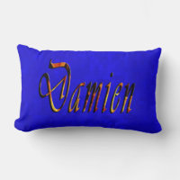 Logo Du Nom De Damien Sur La Mosaïque Bleue Chaude