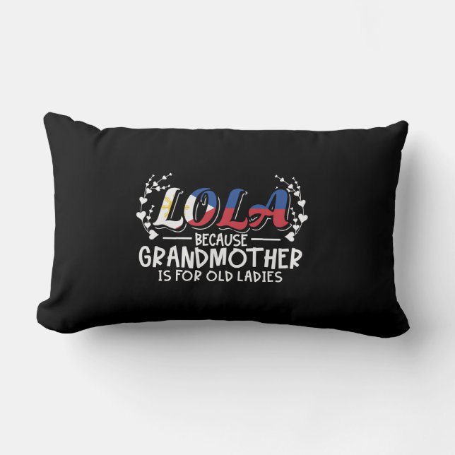 Coussin Rectangle Lola - Citation de la grand-mère Philippines Old L (Recto)