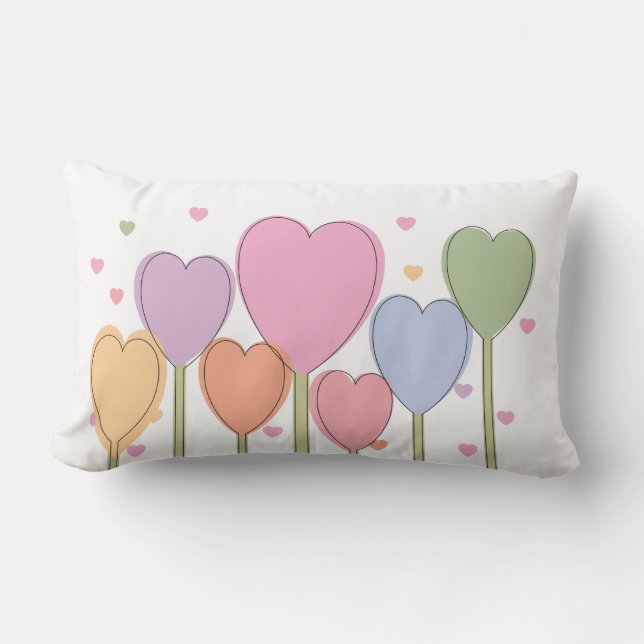 Coussin Rectangle Lollipops de coeur lunaire (Recto)