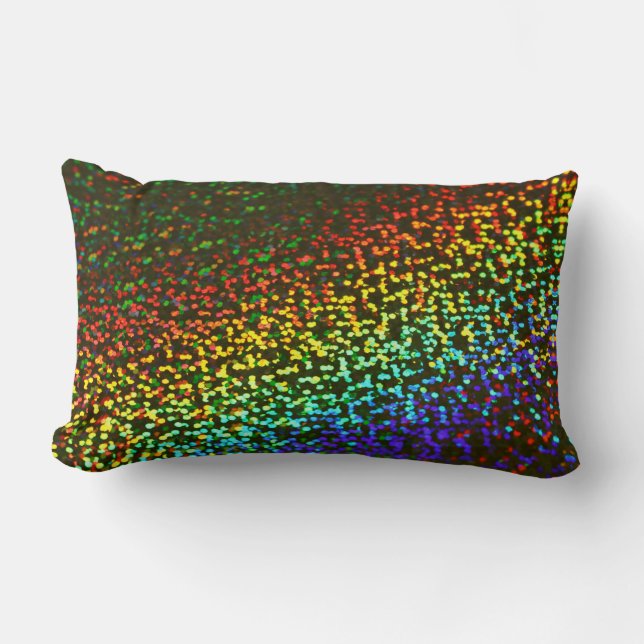 Coussin Rectangle Long carreau de parties scintillantes olographes (Recto)