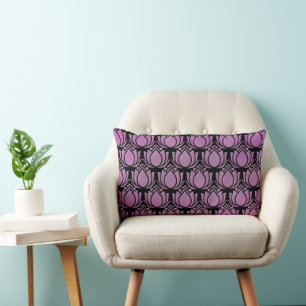 Coussin Rectangle Lotus violet rouge