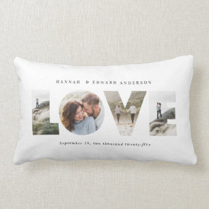 Coussin Rectangle Love 4 photo simple moderne cadeau personnalisé se